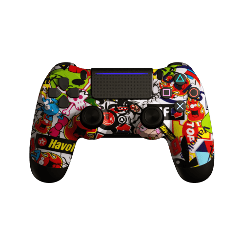 Stickerbomb modded PS4 controller